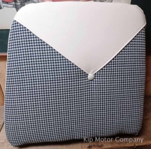 Covered and refurbished front seat back for Nash Metropolitan