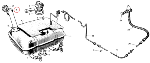 Nash Metropolitan Fuel Tank Collar Filler Tube