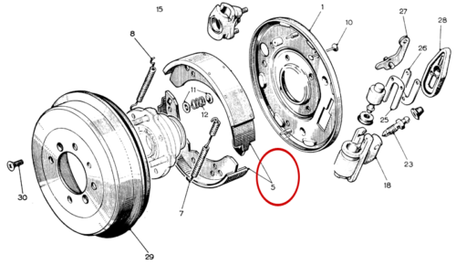 TaxiBrakesShoeSetRear1H4035 Taxi Brake Shoe Set Rear