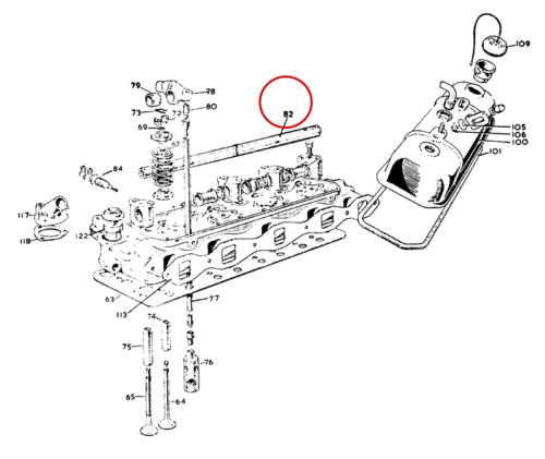 TaxiEngineRockerShaftB3-347 Taxi Engine Rocker Shaft