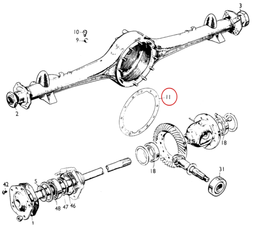 TaxiRearAxleandSpringsGasketATC7124 Taxi Rea rAxle and Springs Gasket