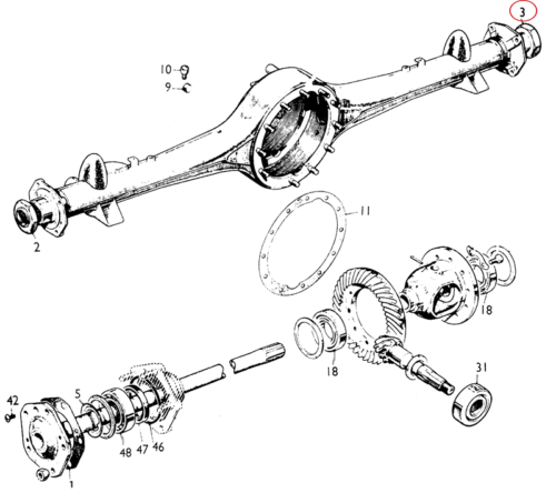 Taxi Rear Axle and Springs Nut