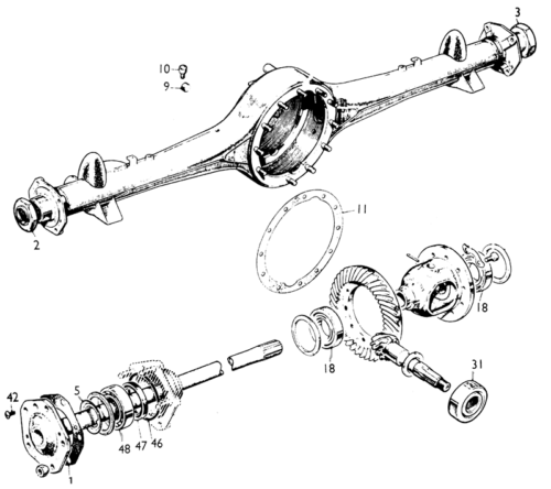 Taxi Rea Axle and Springs Wheel