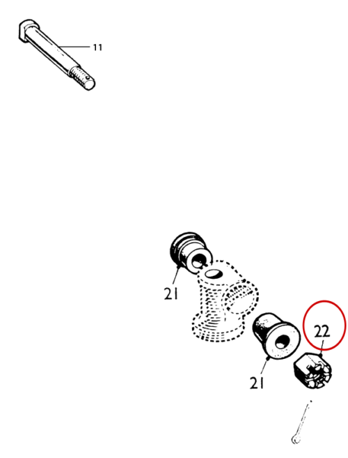 Taxi Steering and Suspension Nut Fulcrum Pin