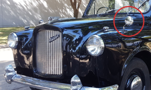 Taxi mirror, wing (fender) - round head