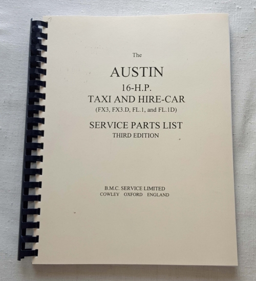Austin 16-H.P. Taxi and hire car Shop manual