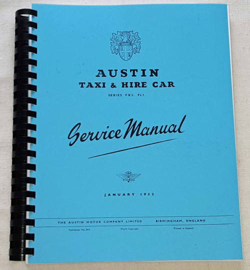 Austin London Taxi FX3, FL1 Shop Manuel